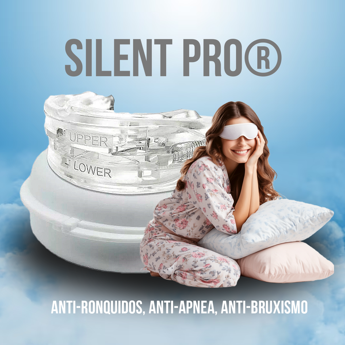 SilentPRO® 3 en 1 - Alivio del bruxismo, Ronquidos y Apnea